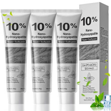 VLUVLA 3Pcs 10% Hydroxyapatite Toothpaste, Fluoride Free Enamel Care