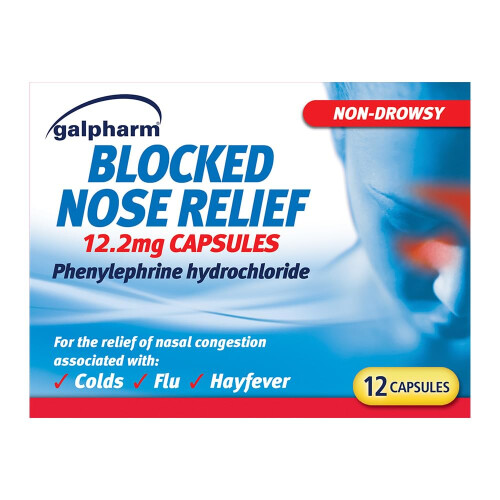 Galpharm Blocked Nose Relief 12 Capsules x 5 Boxes (60