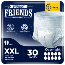 30 x Friends Pants Night Super XXL (34-65 inches) | Overnight Unisex