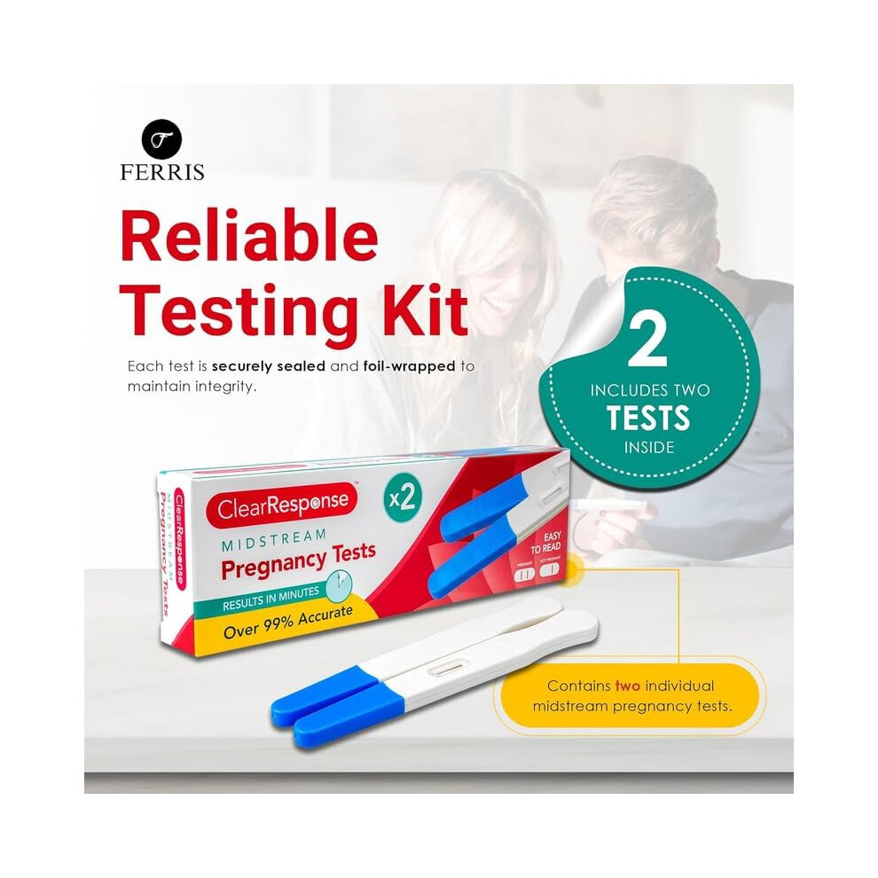 Ferris Midstream Pregnancy Tests Â 2 Pack | Early Detection Hcg Home