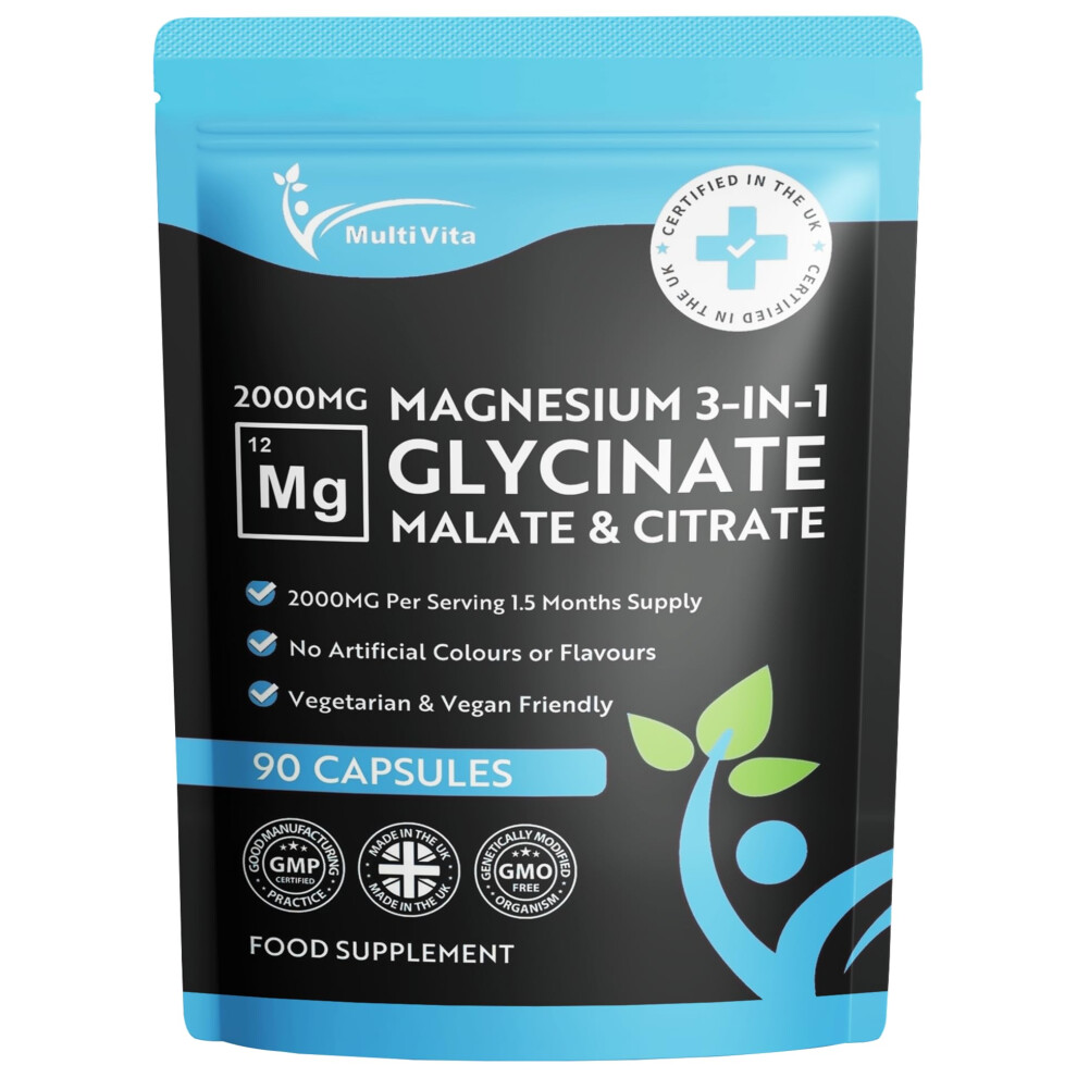 Multivita Magnesium Glycinate 3-In-1 Complex 2000Mg Â Triple Magnesium Blend