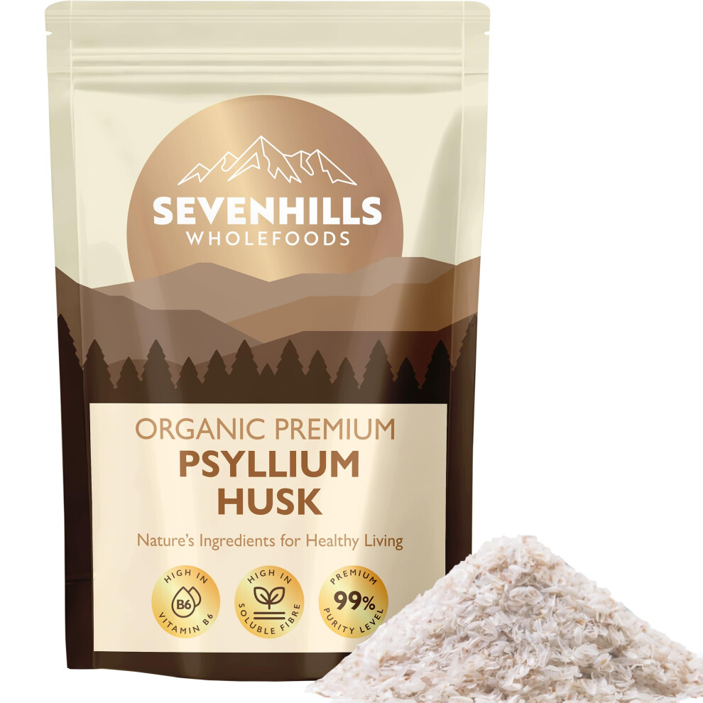 Sevenhills Wholefoods Organic Premium Psyllium Husk 1Kg - 99% Purity