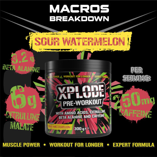 SCI-MX - X-PLODE Pre Workout Powder - Sour Watermelon - Amino Acids + 1