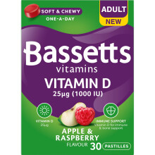 Bassetts Vitamins Adult Vitamin D Apple and Raspberry Flavour 30