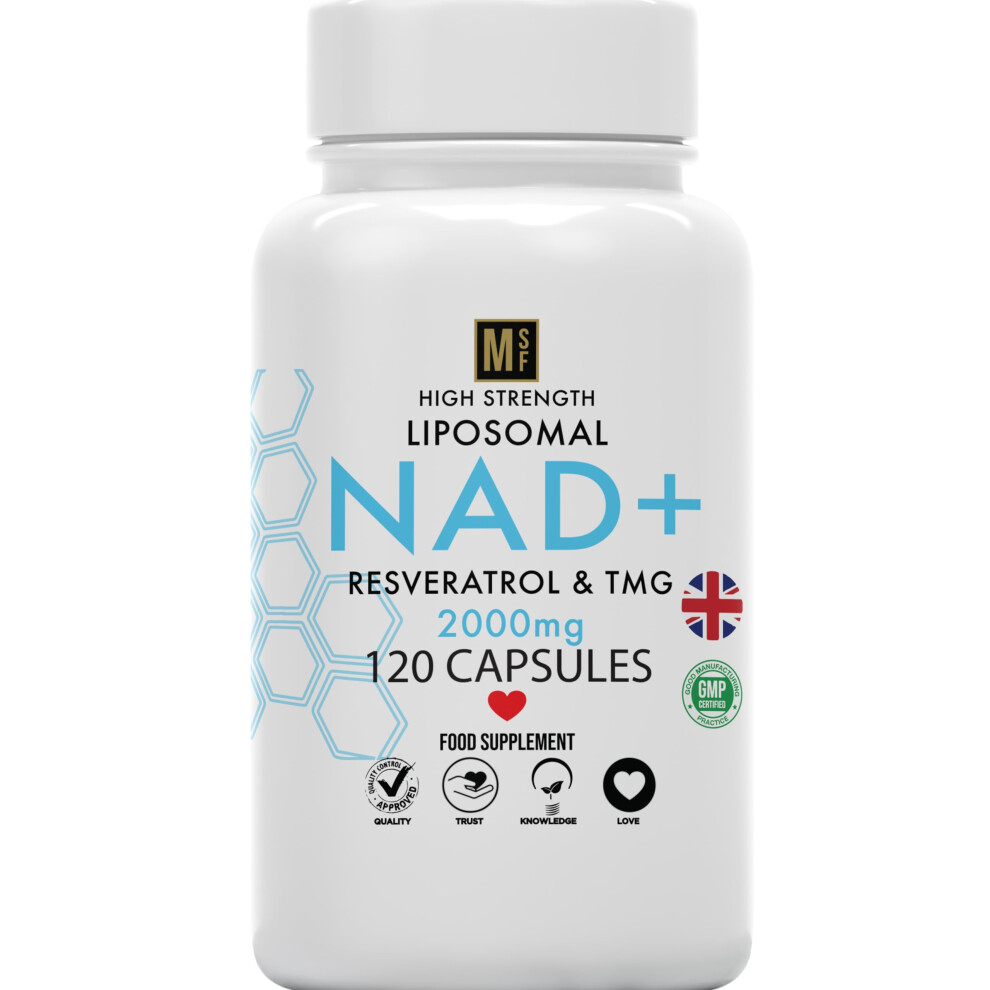 Metasuperfoods Nad+ With Resveratrol & Tmg 2000Mg | 120 Capsules High Strength Nad |