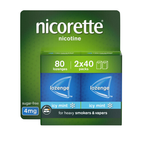 Nicorette Nicorette Cools 4mg Lozenge, 80 Lozenges (2 x 40 Packs), Effective