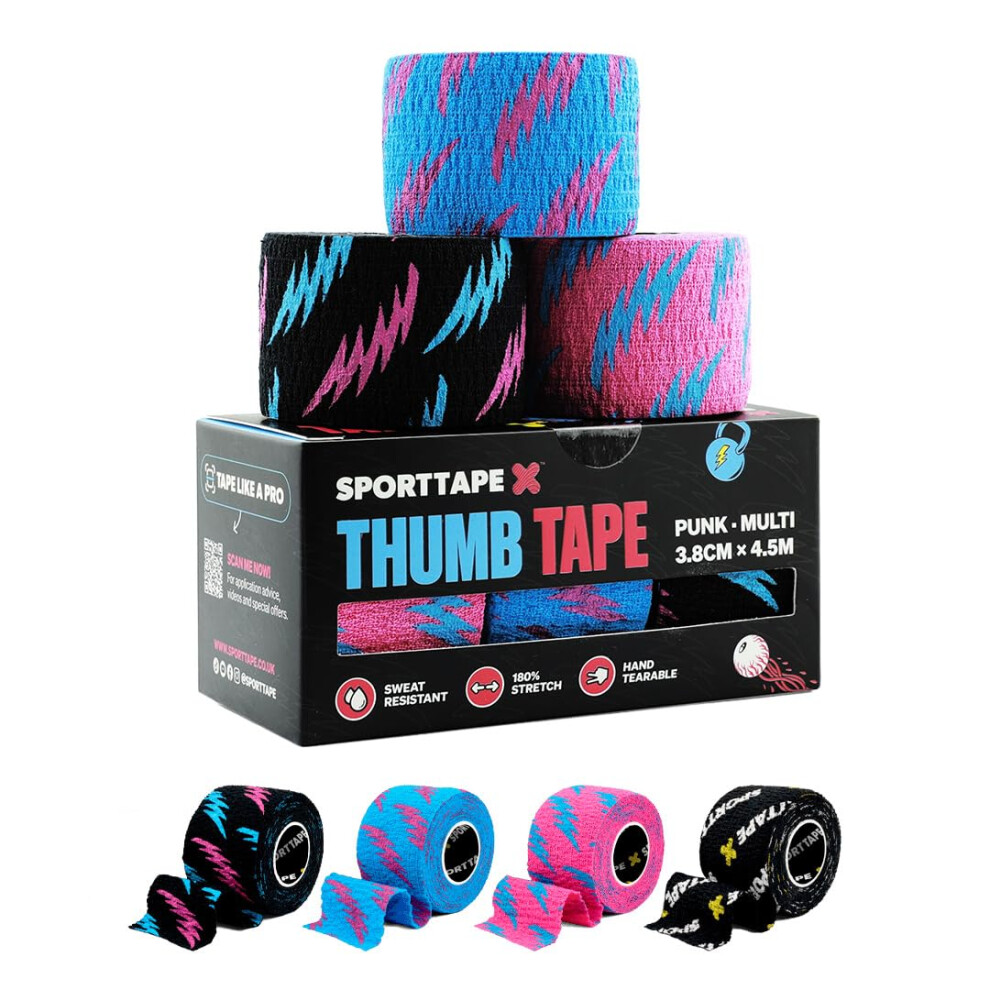 Sporttape 3 Rolls Weightlifting Thumb Tape - Mixed | Weightlifting