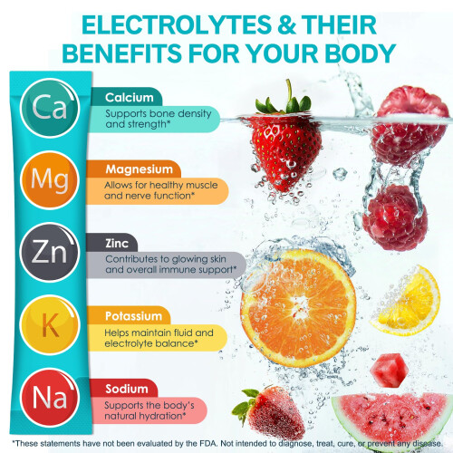 30 PCS Electrolyte Powder Packets,Electrolytes Sachets,Liquid Daily 1