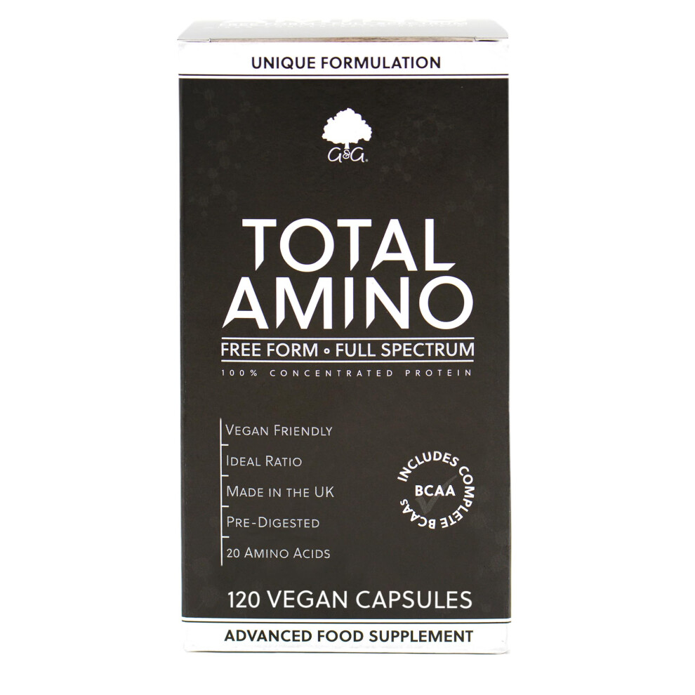 G&G Vitamins Total Amino - Full Spectrum - All 20 Amino Acids - Eaa, Bcaa - Free