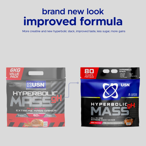 USN USN Hyperbolic Mass Weight Gainer Protein Powder | Dutch Chocolate | 1