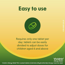 Vividrin Allergy Relief Tablets - Cetirizine Antihistamine Tablets