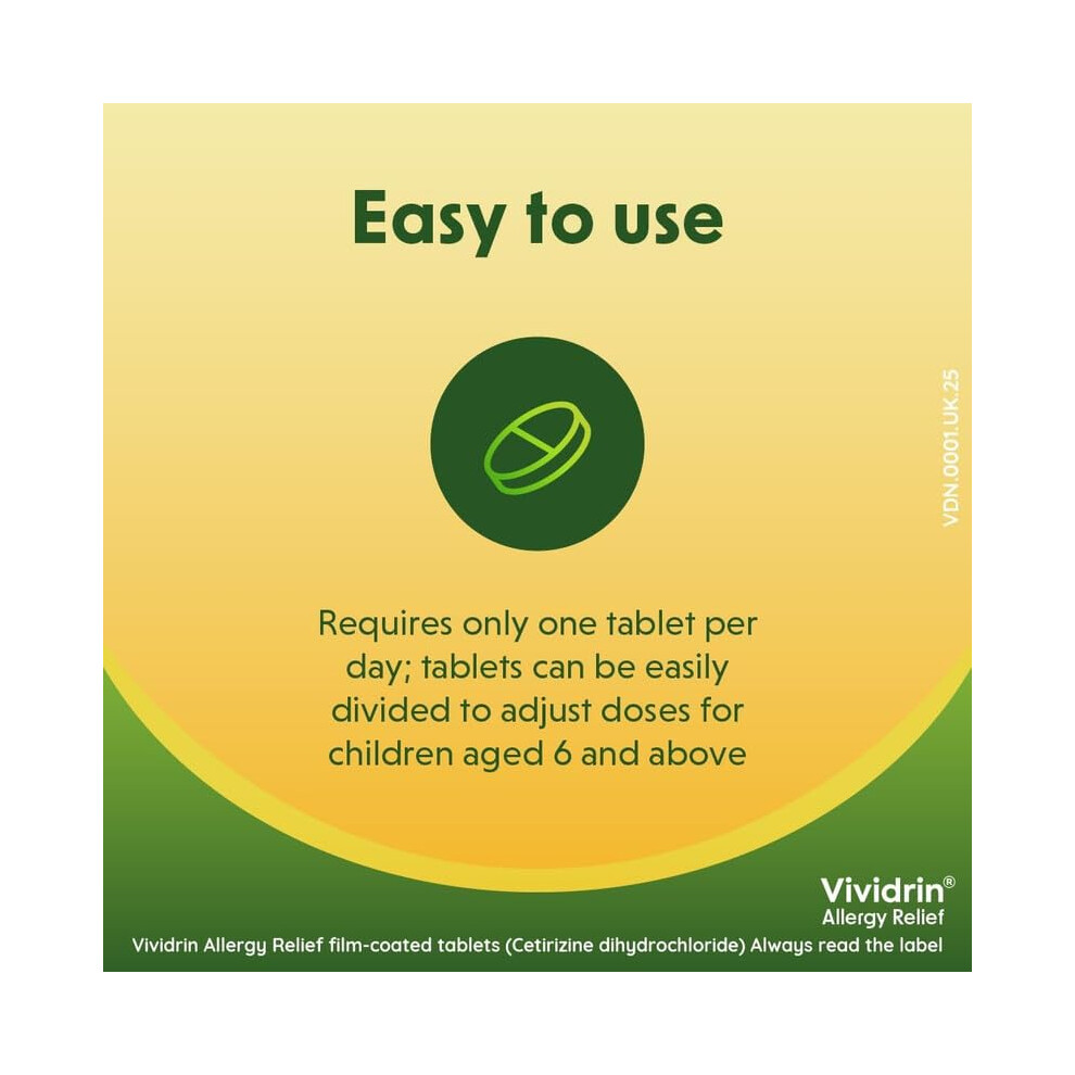 Vividrin Allergy Relief Tablets - Cetirizine Antihistamine Tablets