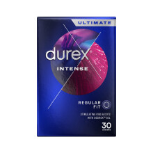 Durex Intense Condoms, 30s, Regular Fit, Pre Lubricated Desirex Gel,