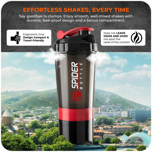 Active 100 Protein Shaker Bottle 500ml With Extra Compartment - Gym 1