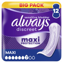 Always Discreet Incontinence Pads Women Ultimate Day 12 Count Extra