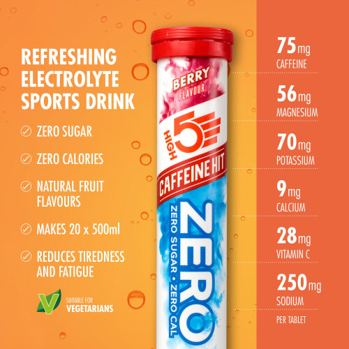 HIGH5 ZERO Caffeine Hit ElectrolyteTablet - Hydration Tablets 1