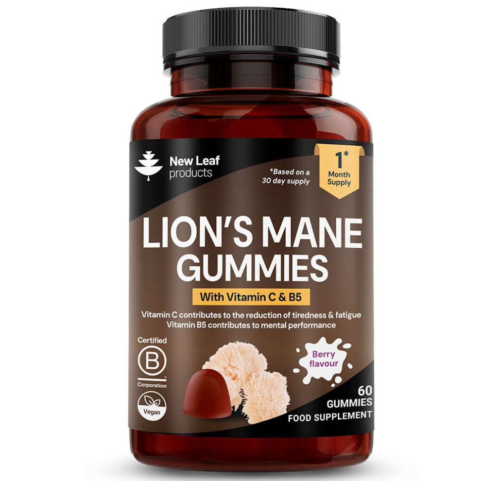 New Leaf Products LionâS Mane Mushroom Gummies High Strength - 2500Mg With Vitamin C &