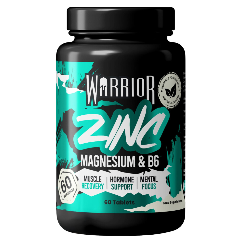 Warrior Zinc And Magnesium Tablets Â 60 Tabs Â Contains Vitamin B6 Â