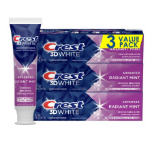 Crest 3D White Radiant Mint Whitening Toothpaste, Pack of 3, 323 g,
