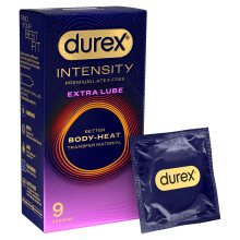 Durex Intensity Extra Lube Condoms, 9s, Regular Fit, Better Body Heat