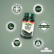 Natures Aid Vitamin B Complex 180 Tablets – High Potency – Supports