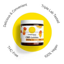 Cannaray Gummies, 300mg | Regular Strength | Delicious Natural Orange