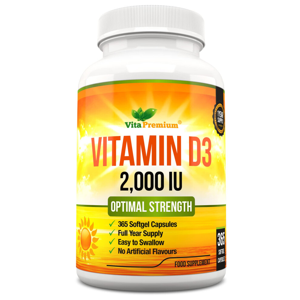 Vitapremium Vitamin D 2,000 Iu, Optimal Strength Vitamin D3 Supplement, 365 Easy