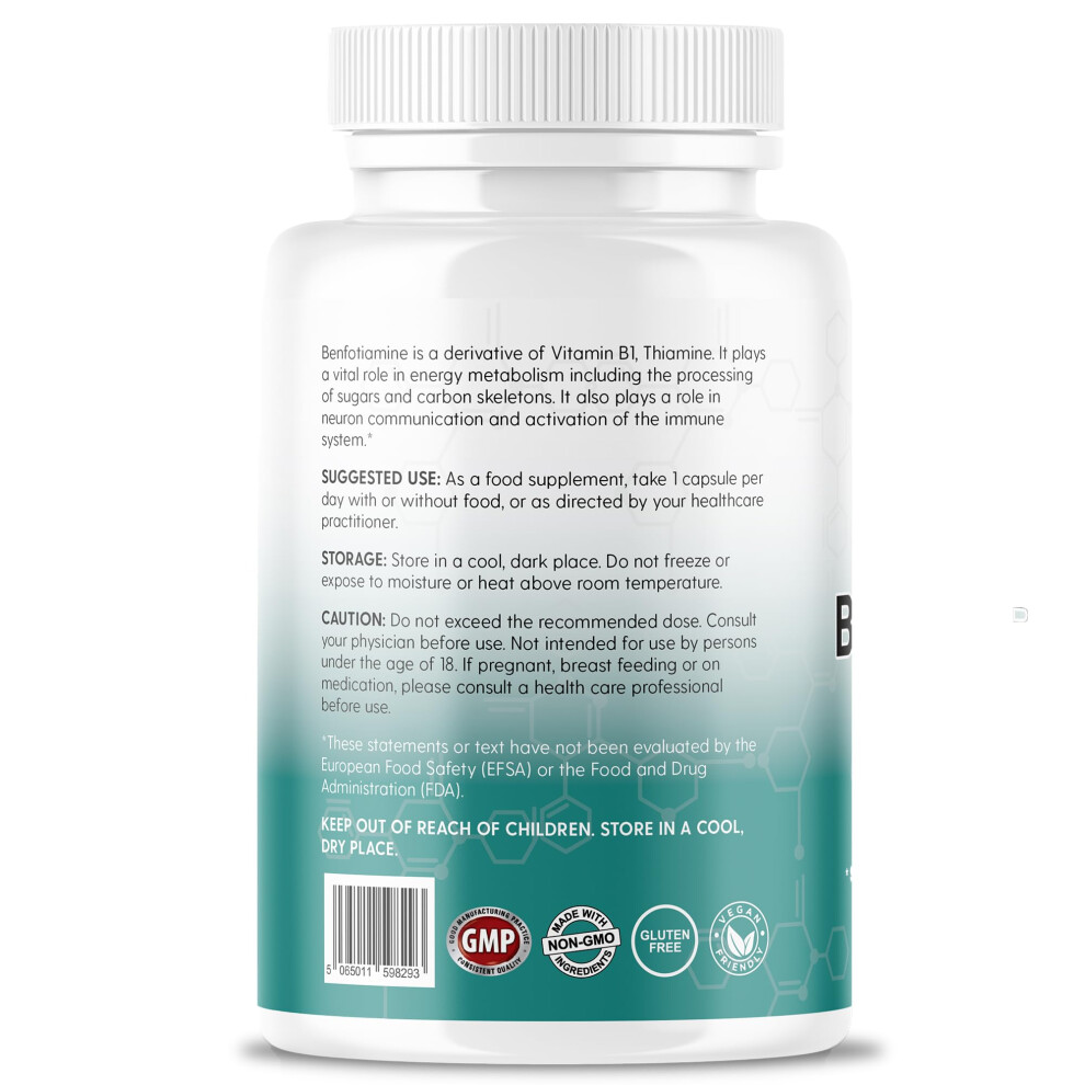 Vinco Supplements Vinco Benfotiamine 300Mg - Vitamin B1 Thiamine High Strength For