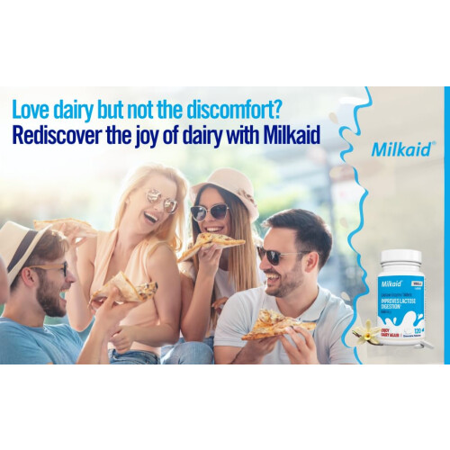 Milkaid Vanilla Lactase Enzyme Chewable Tablets for Lactose 2