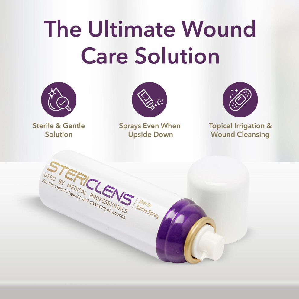 Stericlens Sterile Saline Spray, Wound Cleansing & Piercing Aftercare