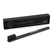 Marvis Toothbrush, Black, Plastic Toothbrush with Clear Travel