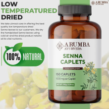 Arumba Ayurveda Senna Caplets 1000 mg, 150 nos, Cassia angustifolia