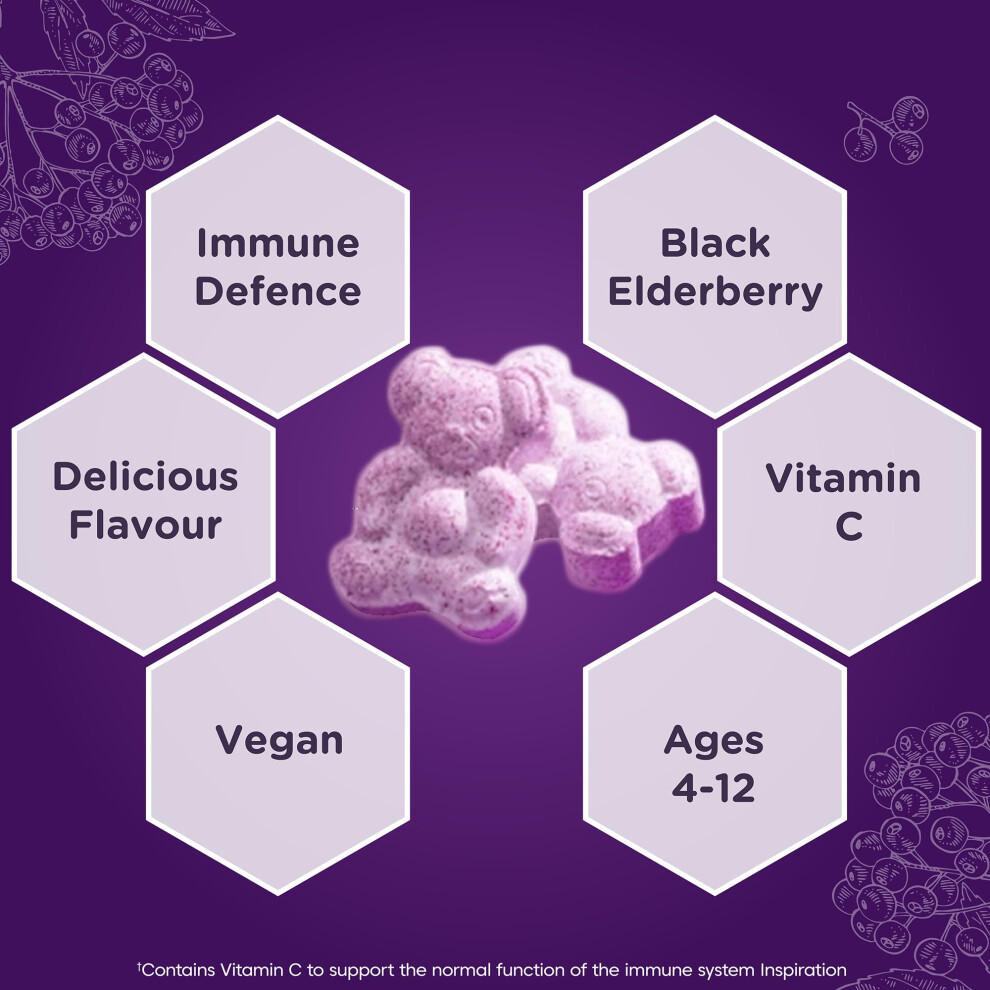 Photos - Vitamins & Minerals Sambucol Natural Black Elderberry Kids Chewable Teddies| Vitamin C |
