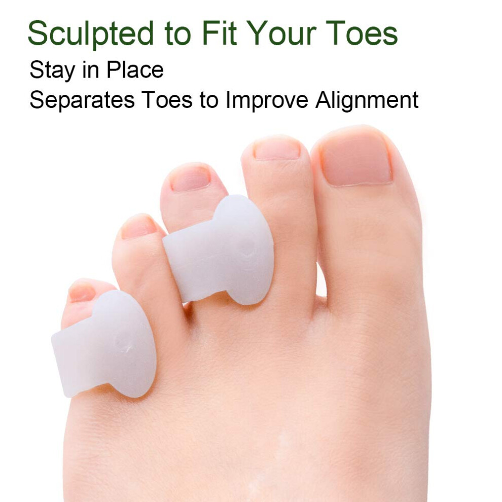 Welnove Gel Toe Separator, Pinky Toe Spacers, Little Toe Cushions For