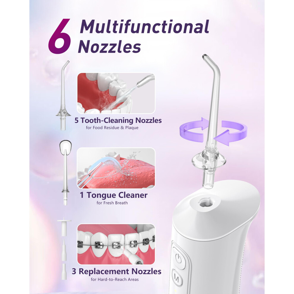 Glracd Water Flossers For Teeth Cordless, 4 Modes Oral Irrigator Dental,
