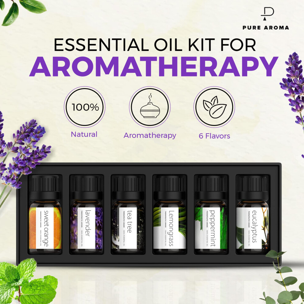 Pure Aroma Essential Oils By 100% Pure Therapeutic Grade Oils Kit