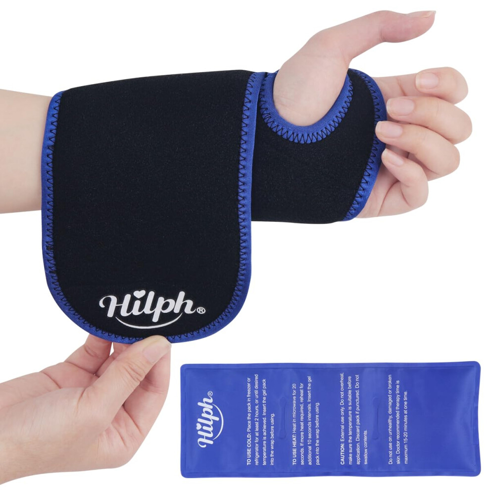 Hilph Wrist Ice Pack Wrap For Carpal Tunnel Relief, Reusable Hand