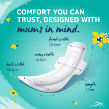 Lil-Lets Maternity Ultra Thin Long Pads with Wings, Perfect for 3+