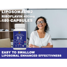 Vitamin B2 Riboflavin | 400mg Migraine Support 180 Capsules | 6