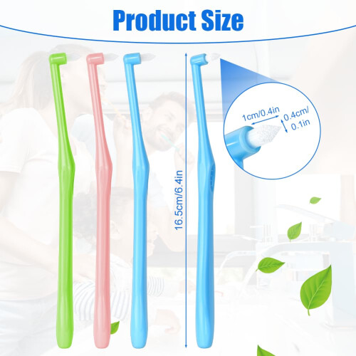 ACWOO Interspace Toothbrush, 4 Pcs Soft Single Tufted Slim Teeth 1