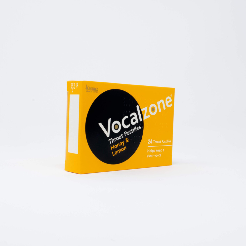 Vocalzone Throat Pastilles Honey & Lemon 24 - For Sore Throats And