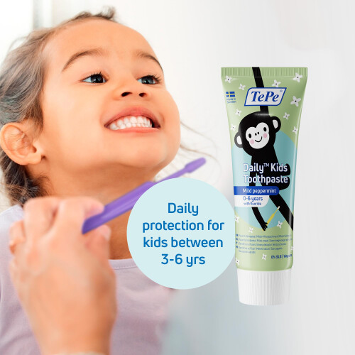 Tepe TePe Daily Kids Toothpaste, mild Peppermint, 0-6 Years, Everyday 1