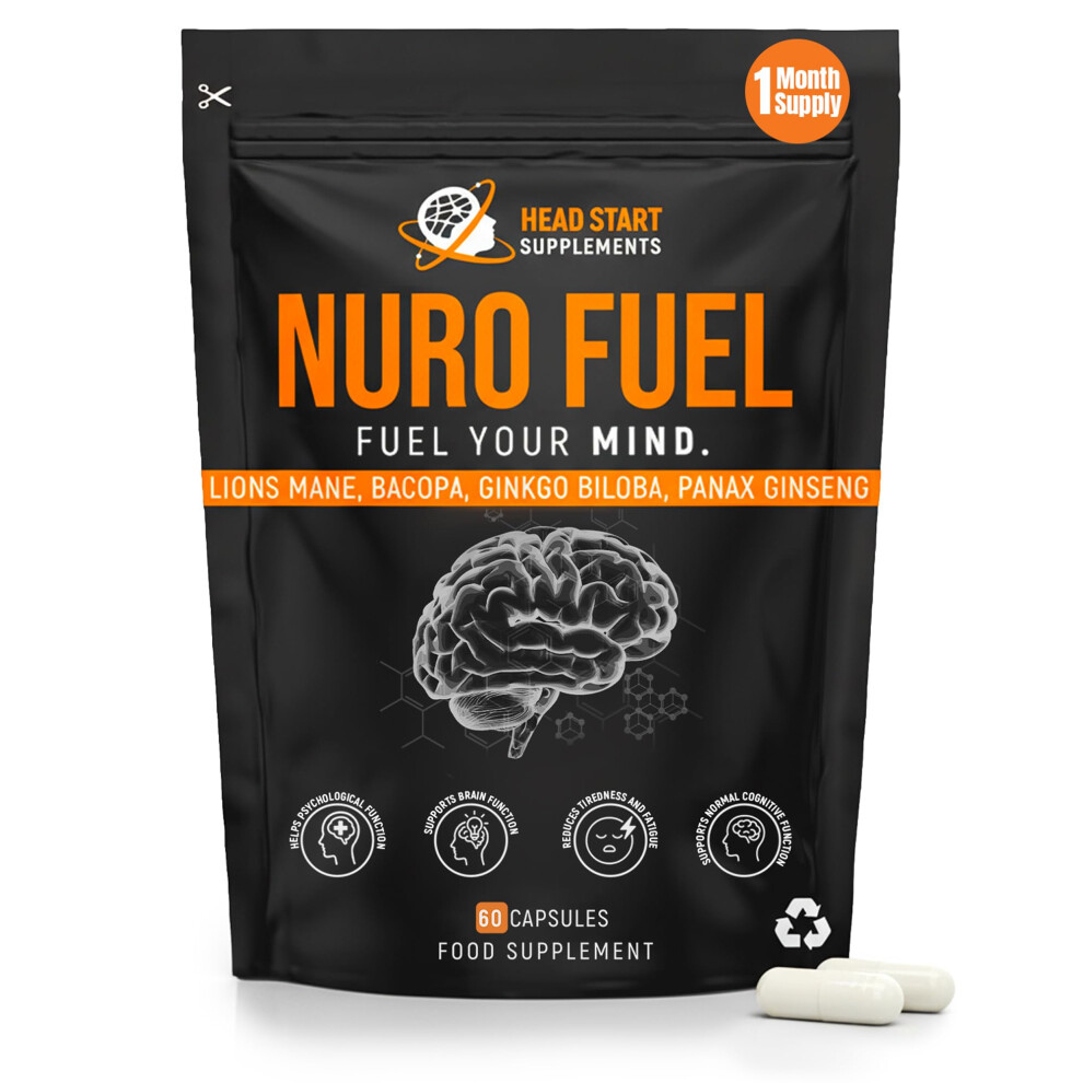 Head Start Supplements Nurofuel Nootropic Brain Supplement For Focus, Energy, Memory &