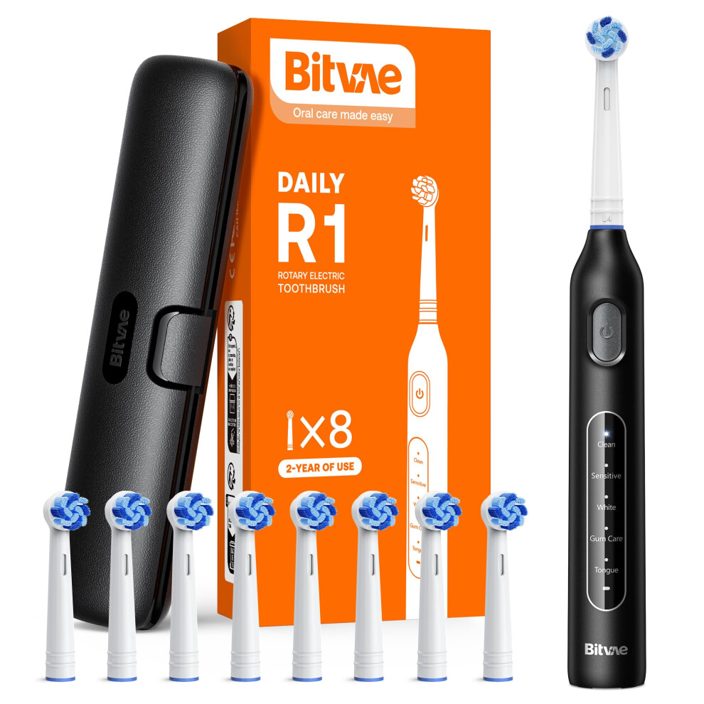 Bitvae Rotating Electric Toothbrush With 8 Brush Heads For Adults And