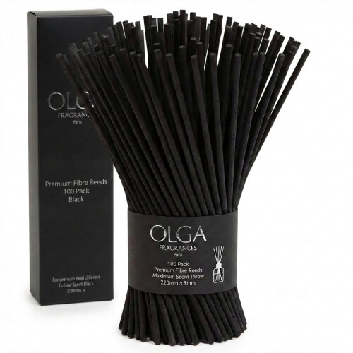 OLGA 100pcs Black Reed Diffuser Sticks – Premium Diffuser Reeds