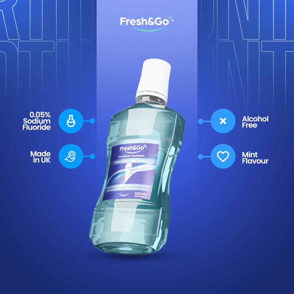 Fresh & Go Orthodontic Fluoride Daily Mouthwash - Recommended For