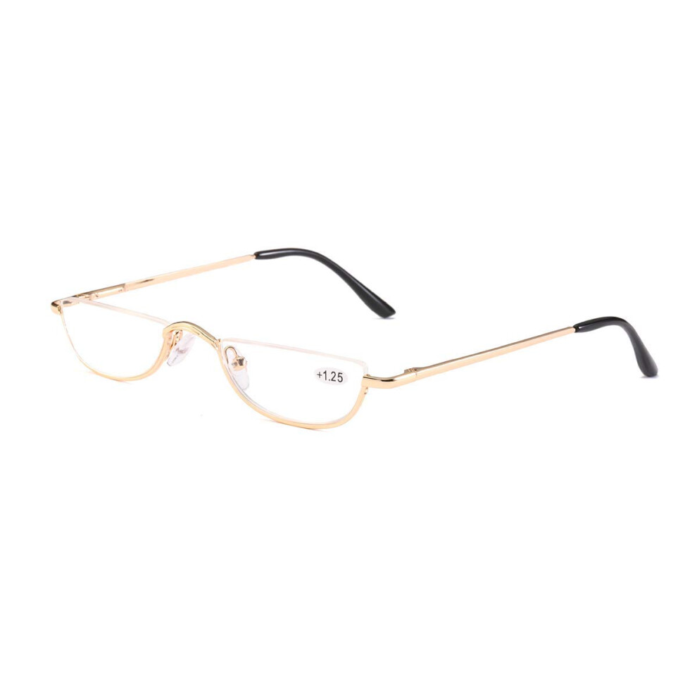 Kokobin Half Frame Reading Glasses Spring Hinges For Men Women Slim Half Moon