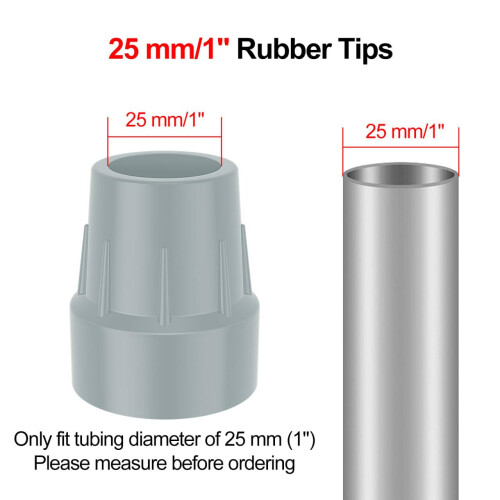 supregear 4X 25mm Rubber Walking Sticks Ends, Heavy Duty Rubber 1
