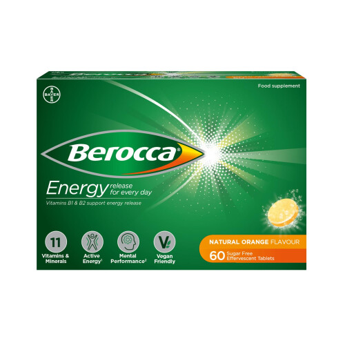 Berocca Energy Effervescent Tablets Including B Vitamins, Magnesium &