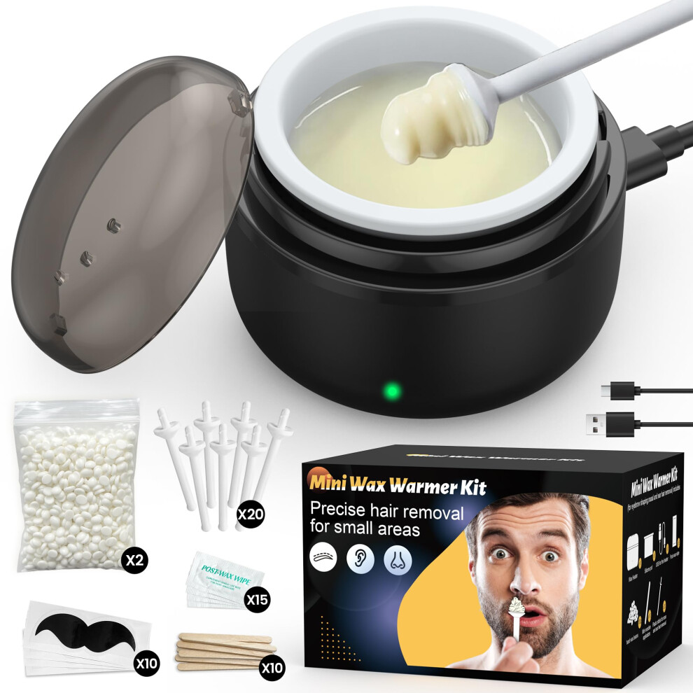 Ifanzetech Nose Hair Wax Kit For Men And Women: Facial Waxing Kit With Black